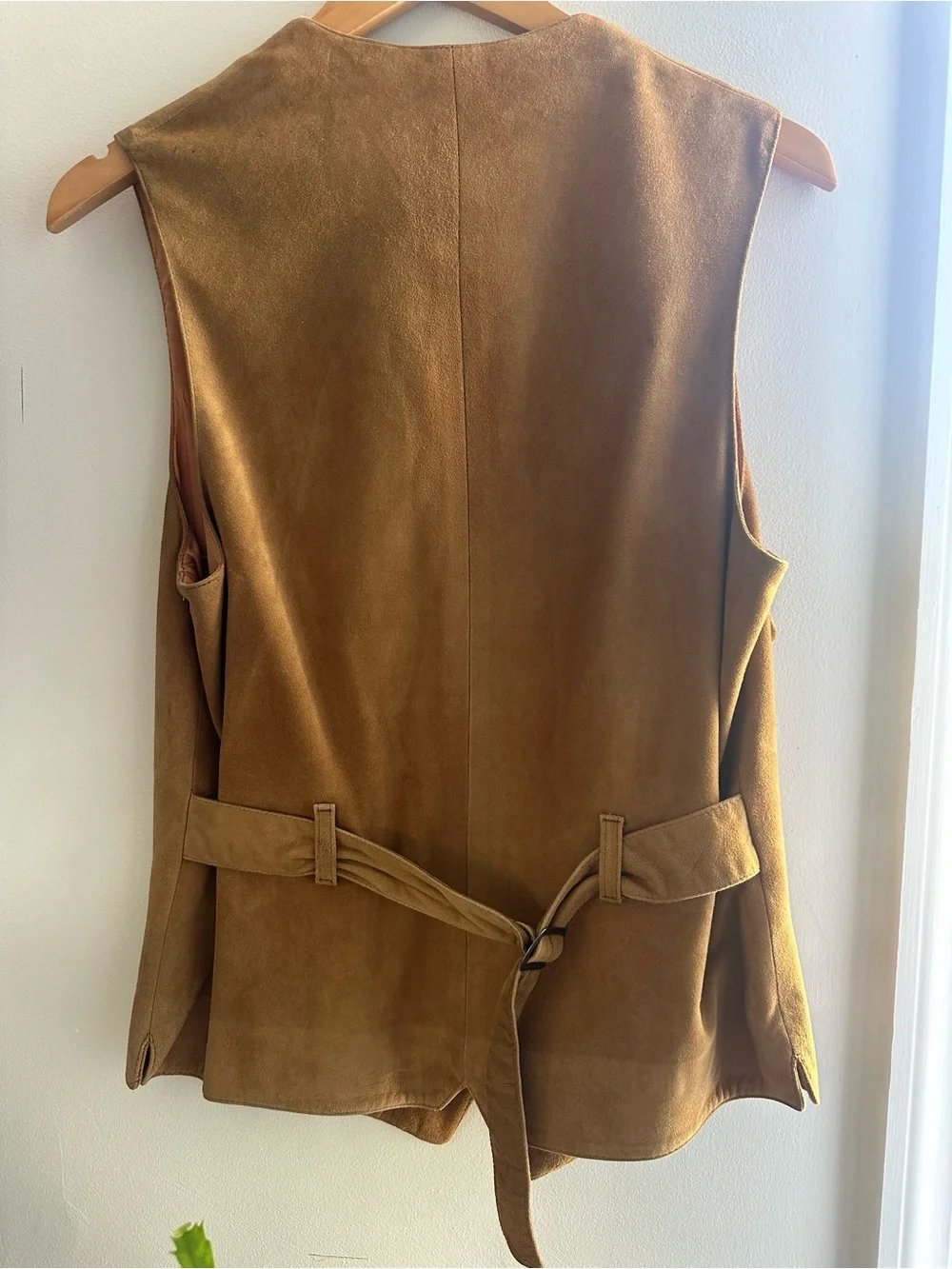 Coach Suede Vest in Camel